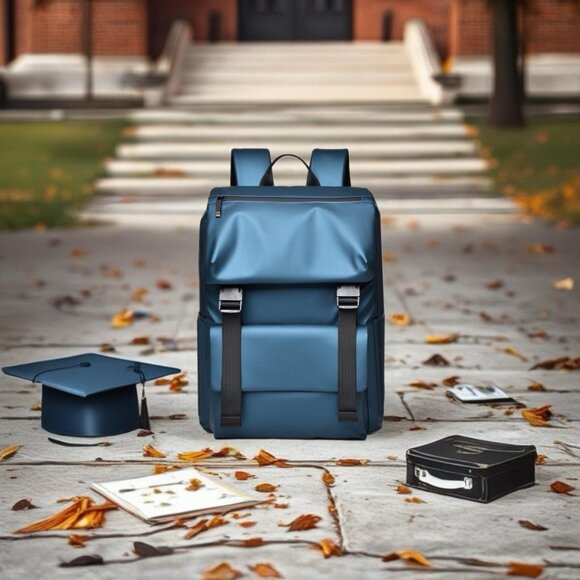 Laptop Business Backpack for Men For College & Travel Waterproof Anti Theft BLUE - Picture 11 of 13